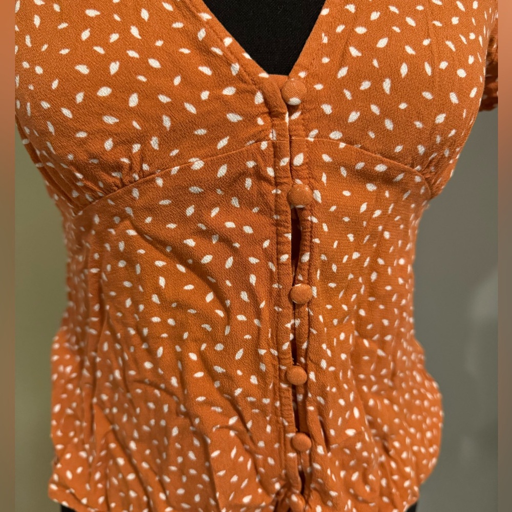 The Normal Brand Rust Button-Up Blouse - Picture 4 of 5